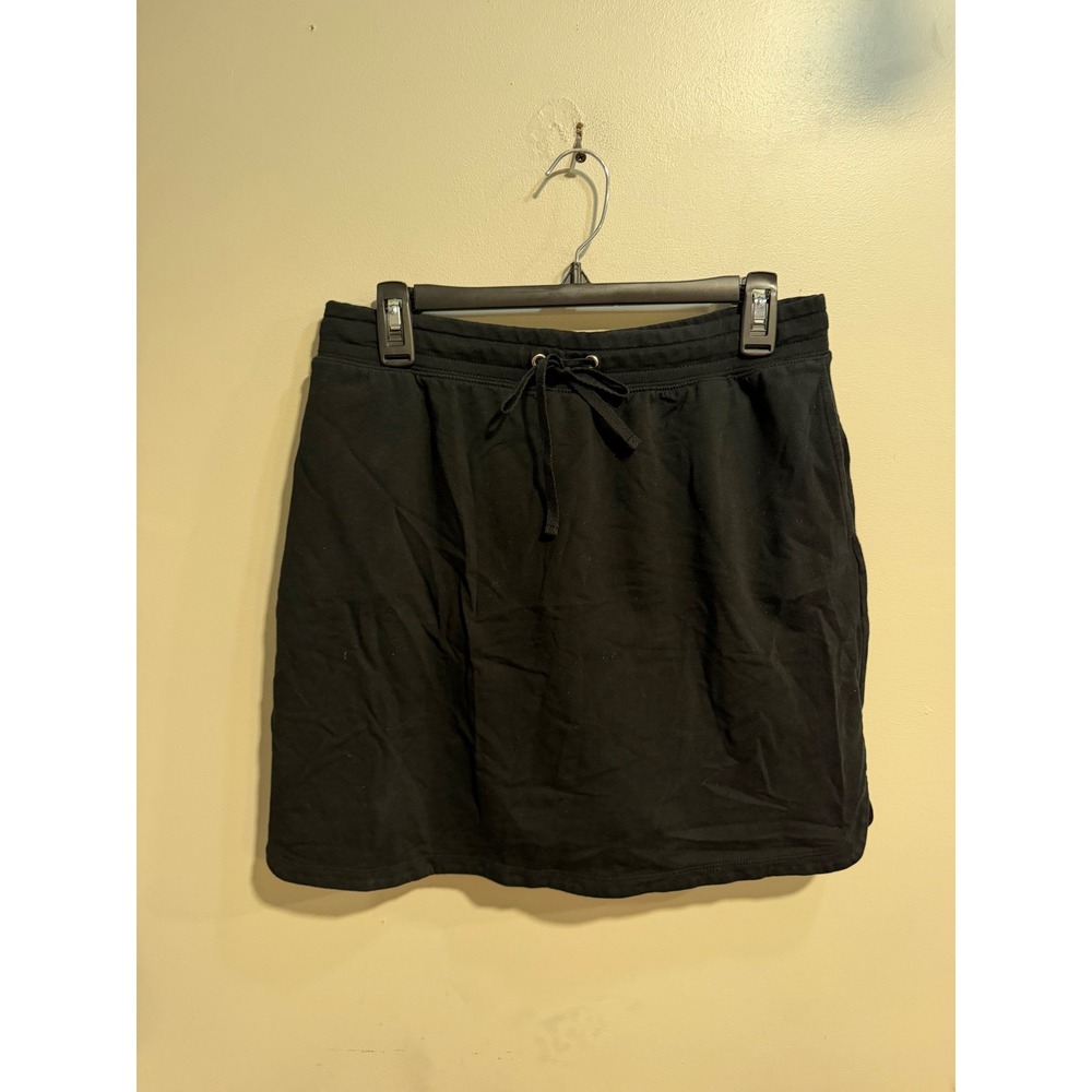 Karen Scott Sport Womens Black Drawstring Elastic Waist Skort Size M Pockets